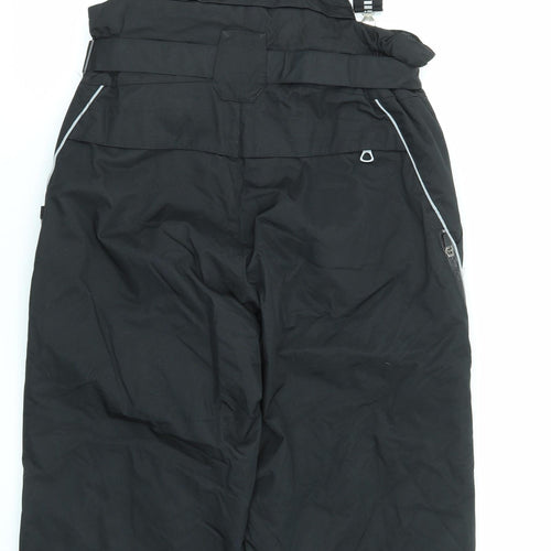 Killy Mens Black Nylon Snow Pants Trousers Size L L29 in Regular Hook & Eye - Dungaree Piping