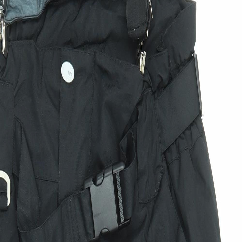 Killy Mens Black Nylon Snow Pants Trousers Size L L29 in Regular Hook & Eye - Dungaree Piping