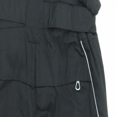 Killy Mens Black Nylon Snow Pants Trousers Size L L29 in Regular Hook & Eye - Dungaree Piping