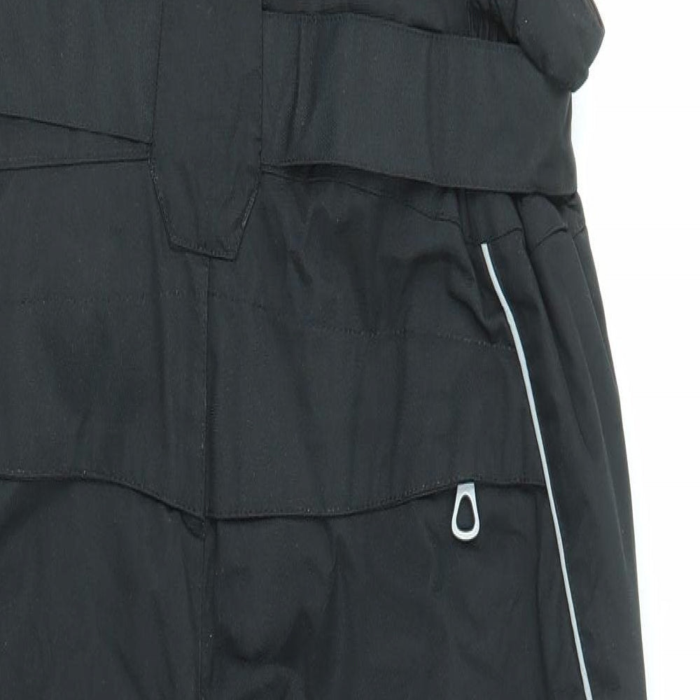 Killy Mens Black Nylon Snow Pants Trousers Size L L29 in Regular Hook & Eye - Dungaree Piping