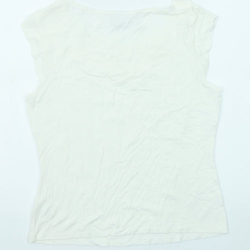 NEXT Womens White Viscose Basic Tank Size 14 Round Neck