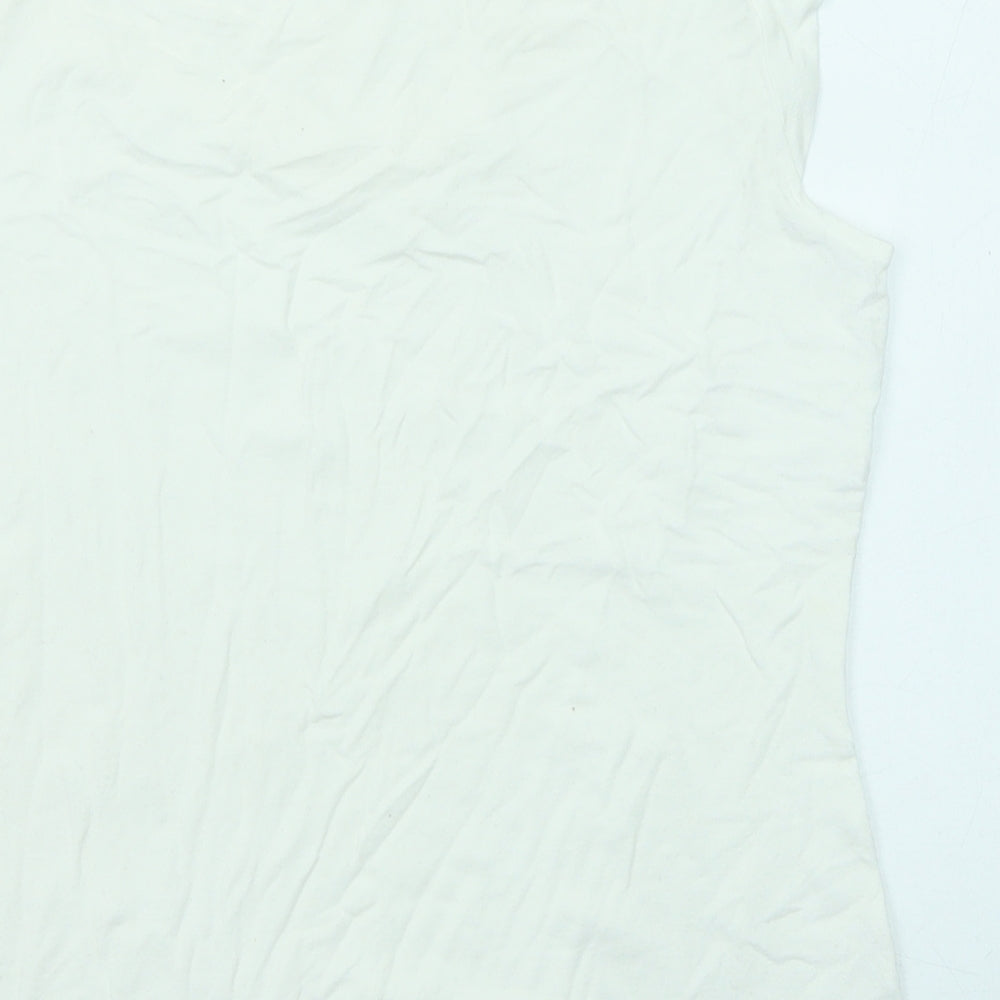 NEXT Womens White Viscose Basic Tank Size 14 Round Neck