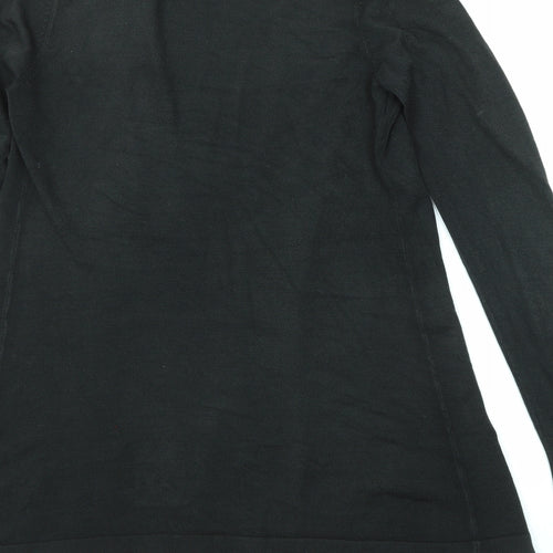 Marks and Spencer Womens Black V-Neck Acrylic Cardigan Jumper Size 12