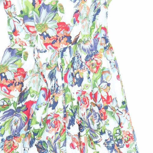 Vunic Womens Multicoloured Geometric Viscose Maxi Size 16 V-Neck Button