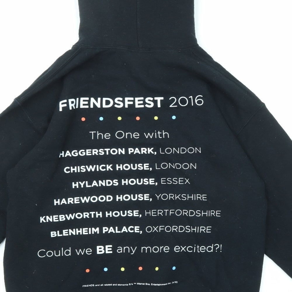 Friends Mens Black Cotton Pullover Hoodie Size M - Friendsfest 2016