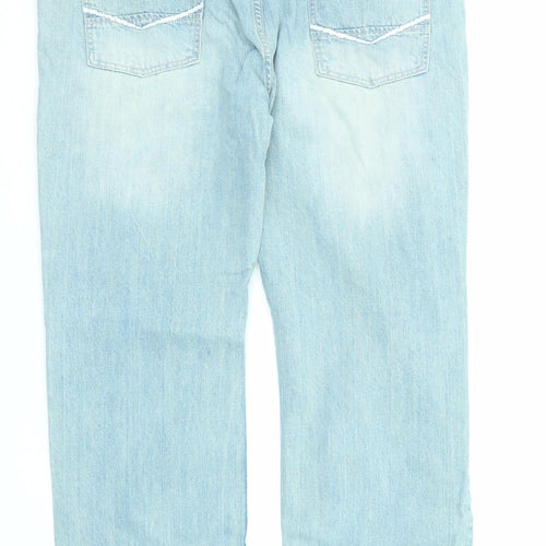 GDSLS Mens Blue Cotton Straight Jeans Size 38 in L30 in Regular Zip