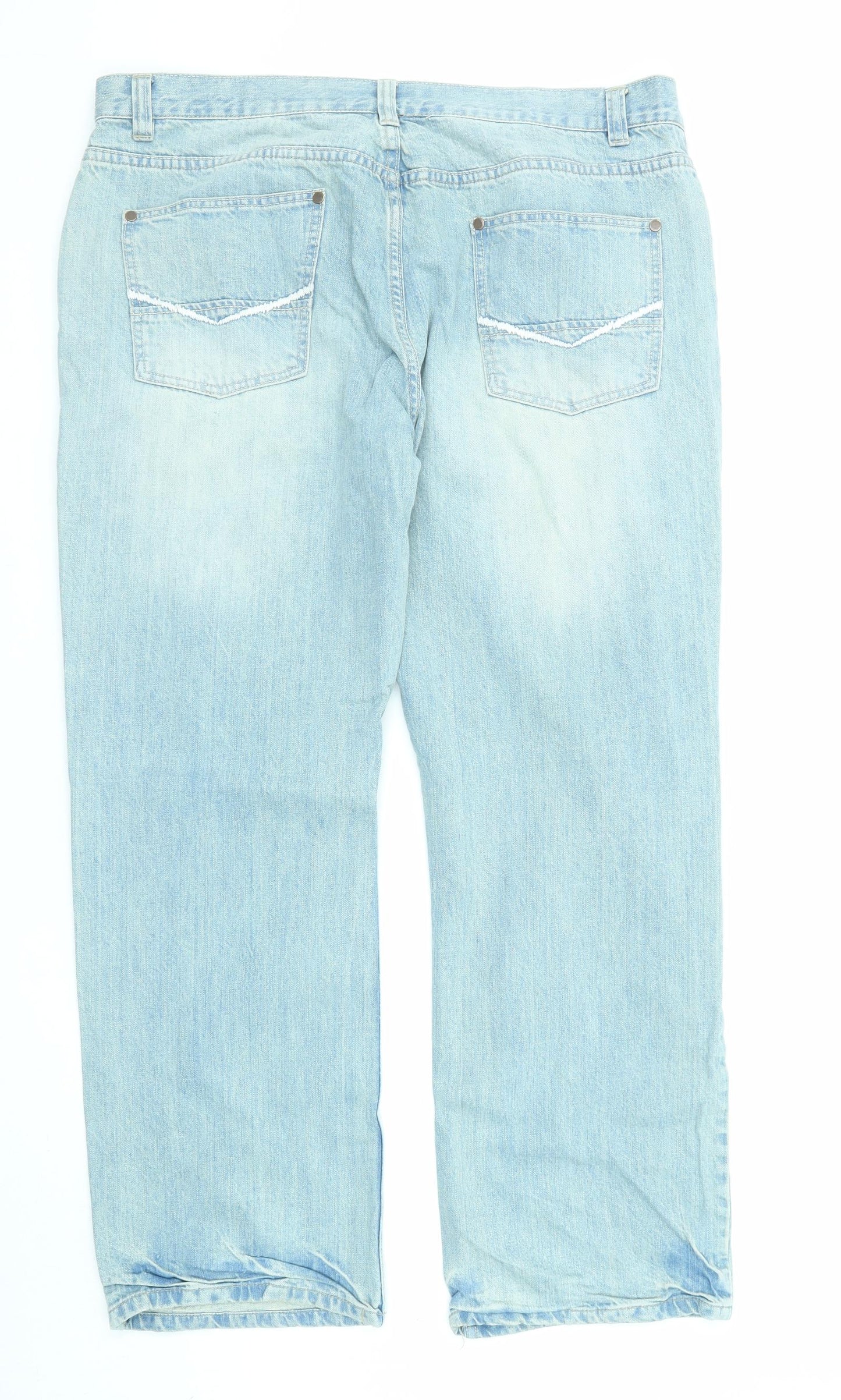 GDSLS Mens Blue Cotton Straight Jeans Size 38 in L30 in Regular Zip