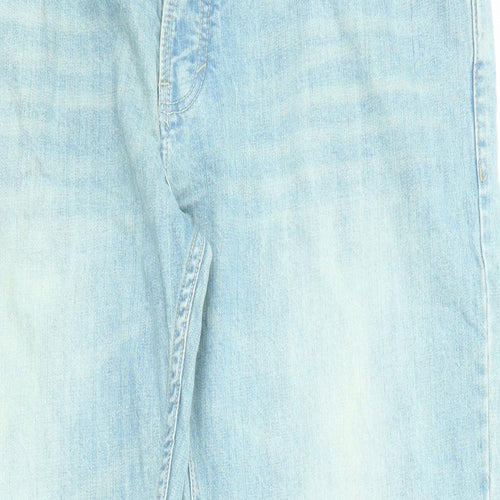 GDSLS Mens Blue Cotton Straight Jeans Size 38 in L30 in Regular Zip