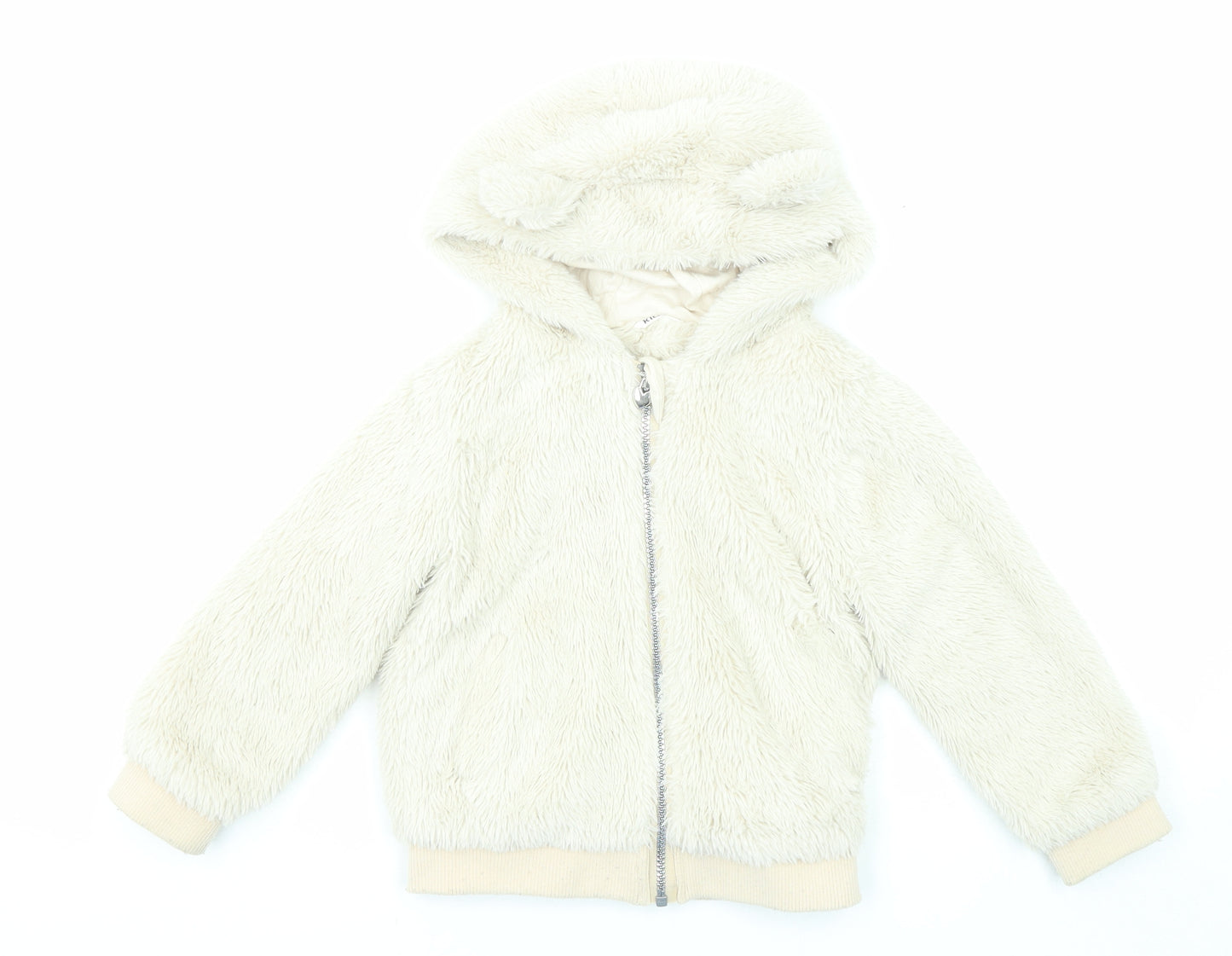 M&Co Girls Beige Jacket Size 4-5 Years Zip
