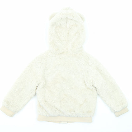 M&Co Girls Beige Jacket Size 4-5 Years Zip