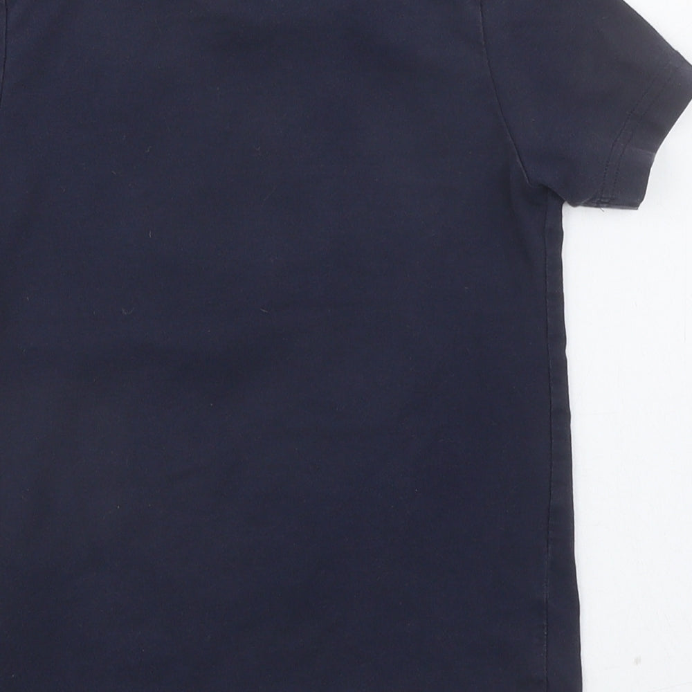 adidas Boys Blue Cotton Pullover T-Shirt Size 5-6 Years Round Neck Pullover