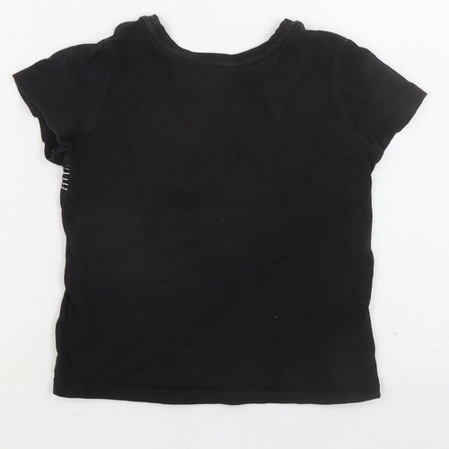 Old Navy Girls Black 100% Cotton Basic T-Shirt Size 6-7 Years Round Neck Pullover - Find Your Inner Sparkle