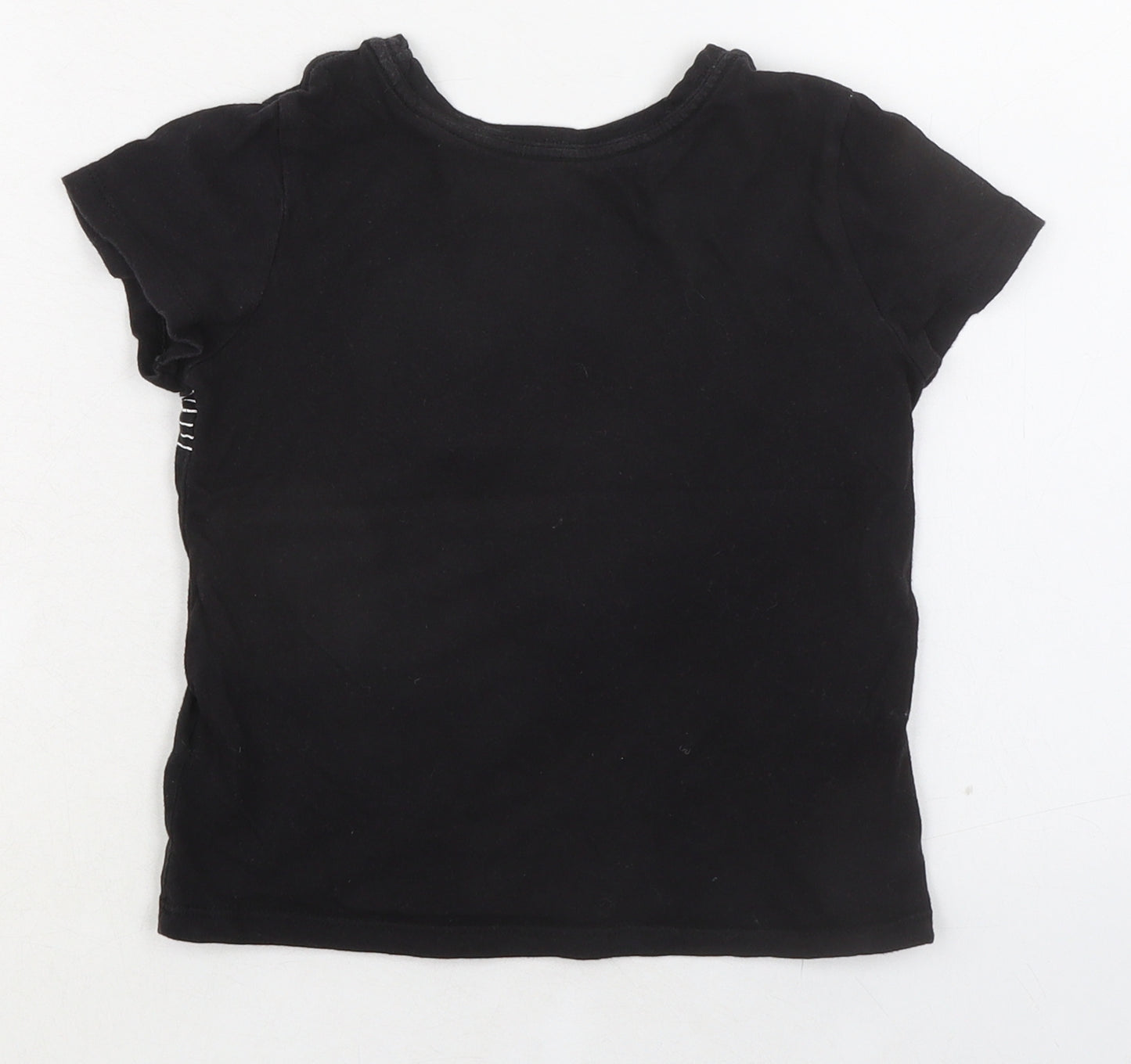 Old Navy Girls Black 100% Cotton Basic T-Shirt Size 6-7 Years Round Neck Pullover - Find Your Inner Sparkle
