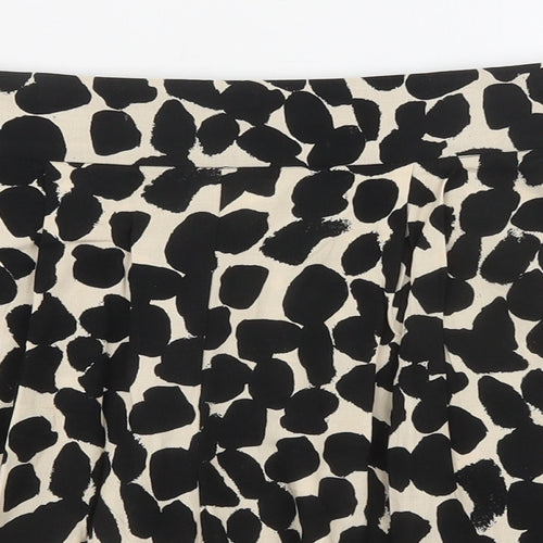 H&M Womens Black Geometric Viscose Basic Shorts Size 10 Regular Pull On