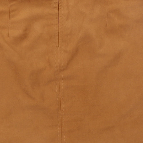 Dorothy Perkins Womens Brown Polyester A-Line Skirt Size 10 Zip