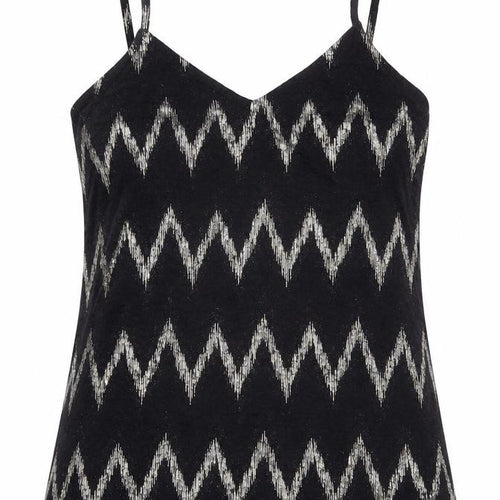 Topshop Womens Black Geometric Polyester Camisole Tank Size 6 V-Neck