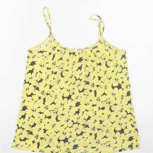 Old Navy Womens Yellow Floral 100% Cotton Camisole Tank Size S Scoop Neck