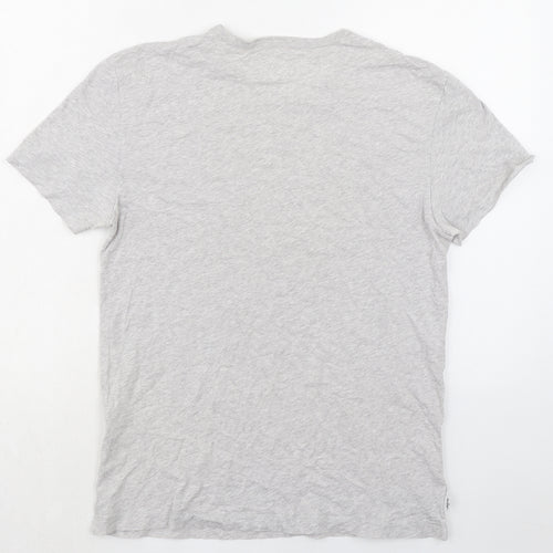 Levi's Mens Grey Cotton T-Shirt Size M Round Neck