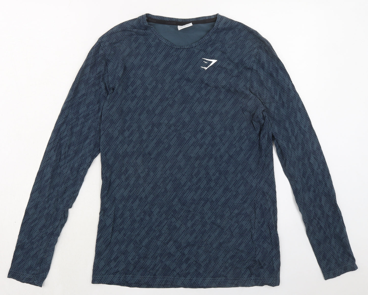 Gymshark Mens Blue Cotton Basic T-Shirt Size S Round Neck
