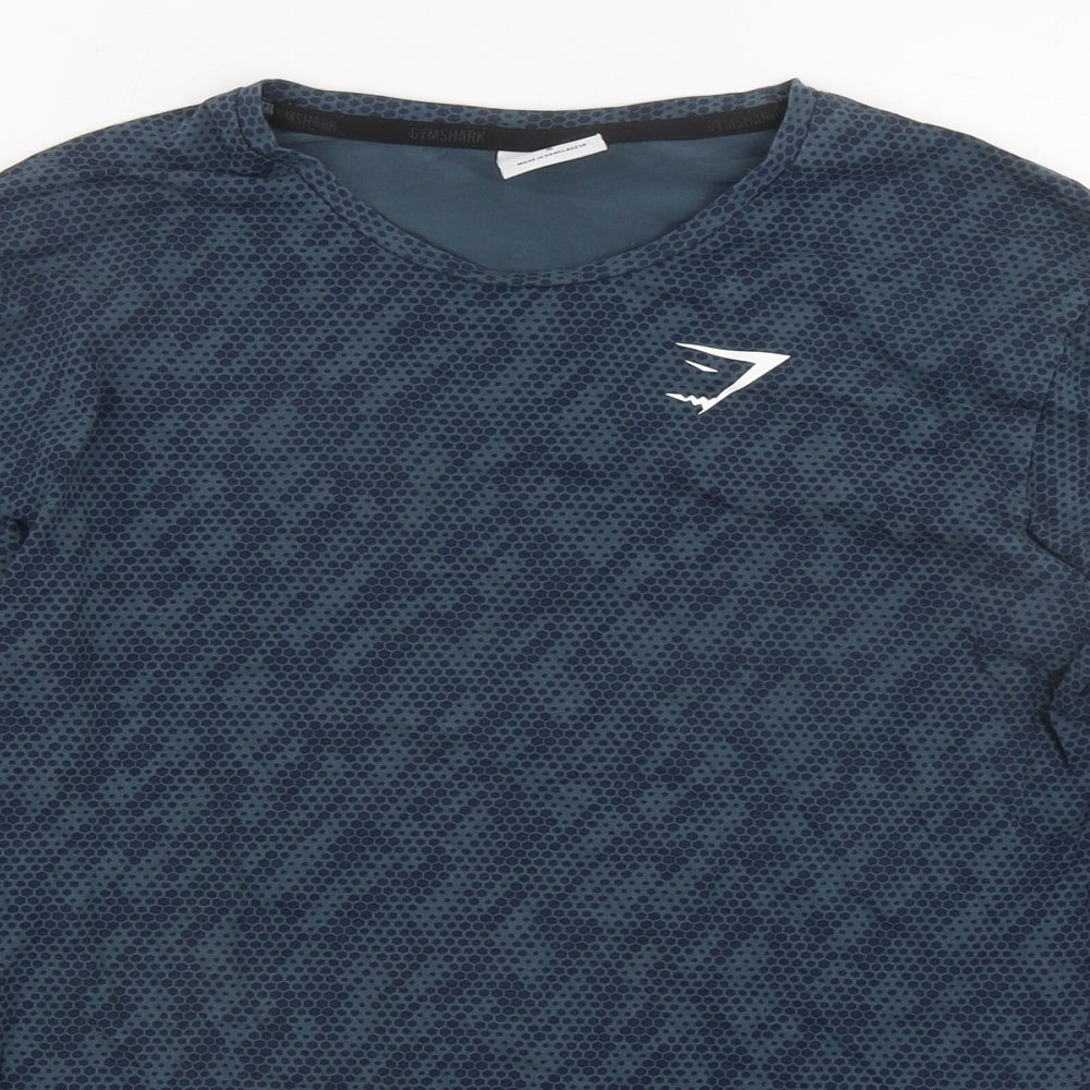 Gymshark Mens Blue Cotton Basic T-Shirt Size S Round Neck