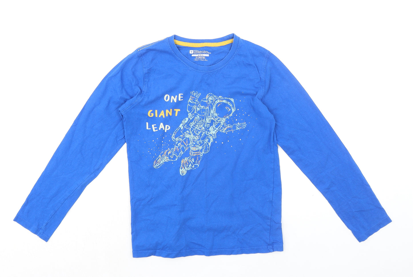 Mountain Warehouse Boys Blue 100% Cotton Basic Casual Size 9-10 Years Round Neck Pullover - One giant leap