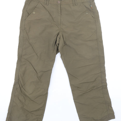 MEXXSPORT Womens Green Nylon Trousers Size 16 L25 in Regular Zip