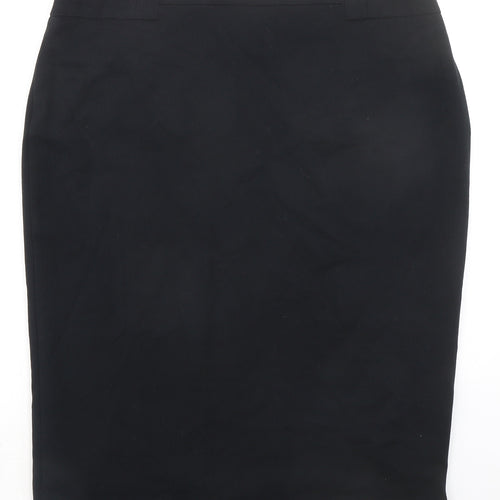 Marks and Spencer Womens Black Polyester Straight & Pencil Skirt Size 20 Zip