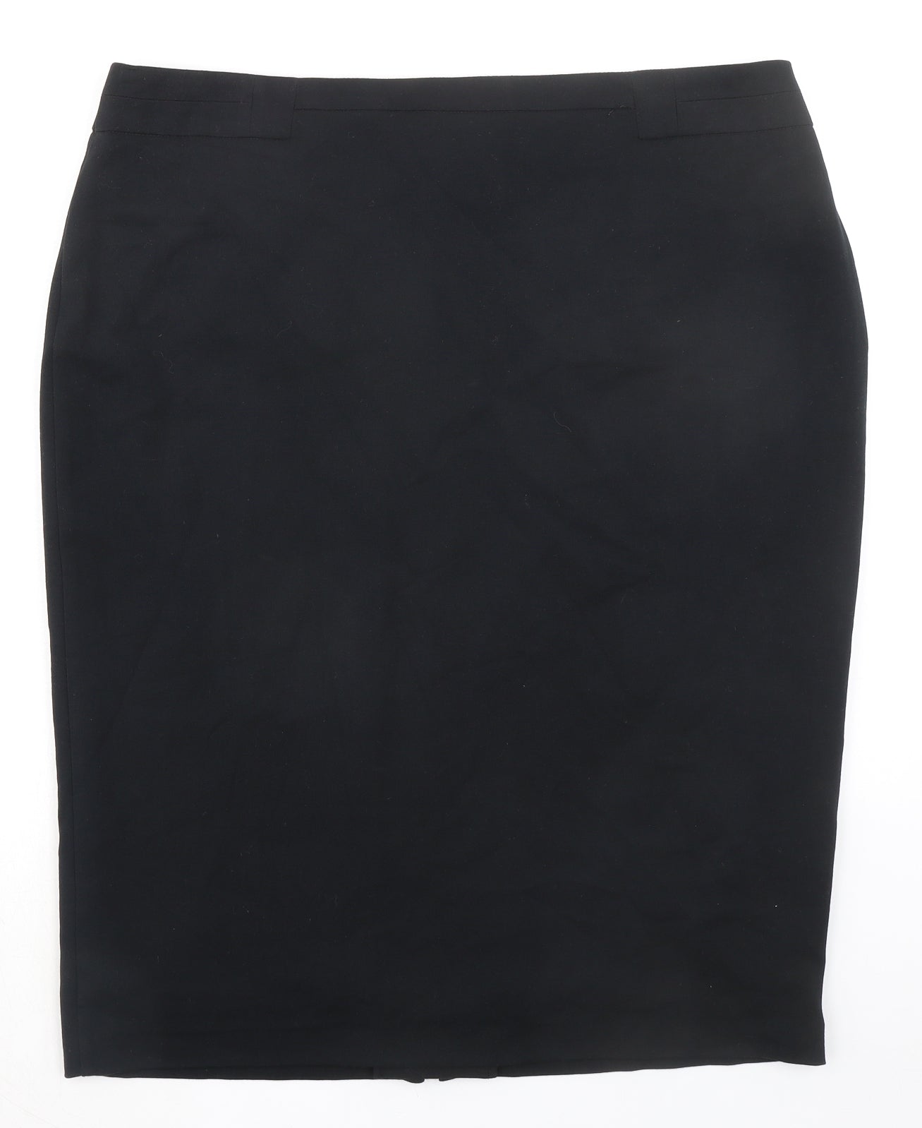 Marks and Spencer Womens Black Polyester Straight & Pencil Skirt Size 20 Zip