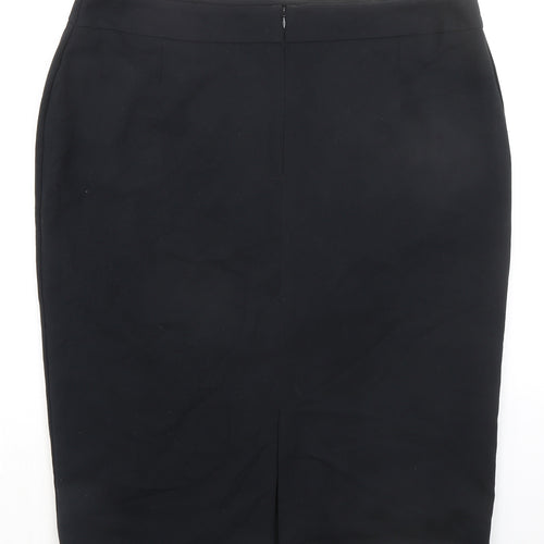 Marks and Spencer Womens Black Polyester Straight & Pencil Skirt Size 20 Zip