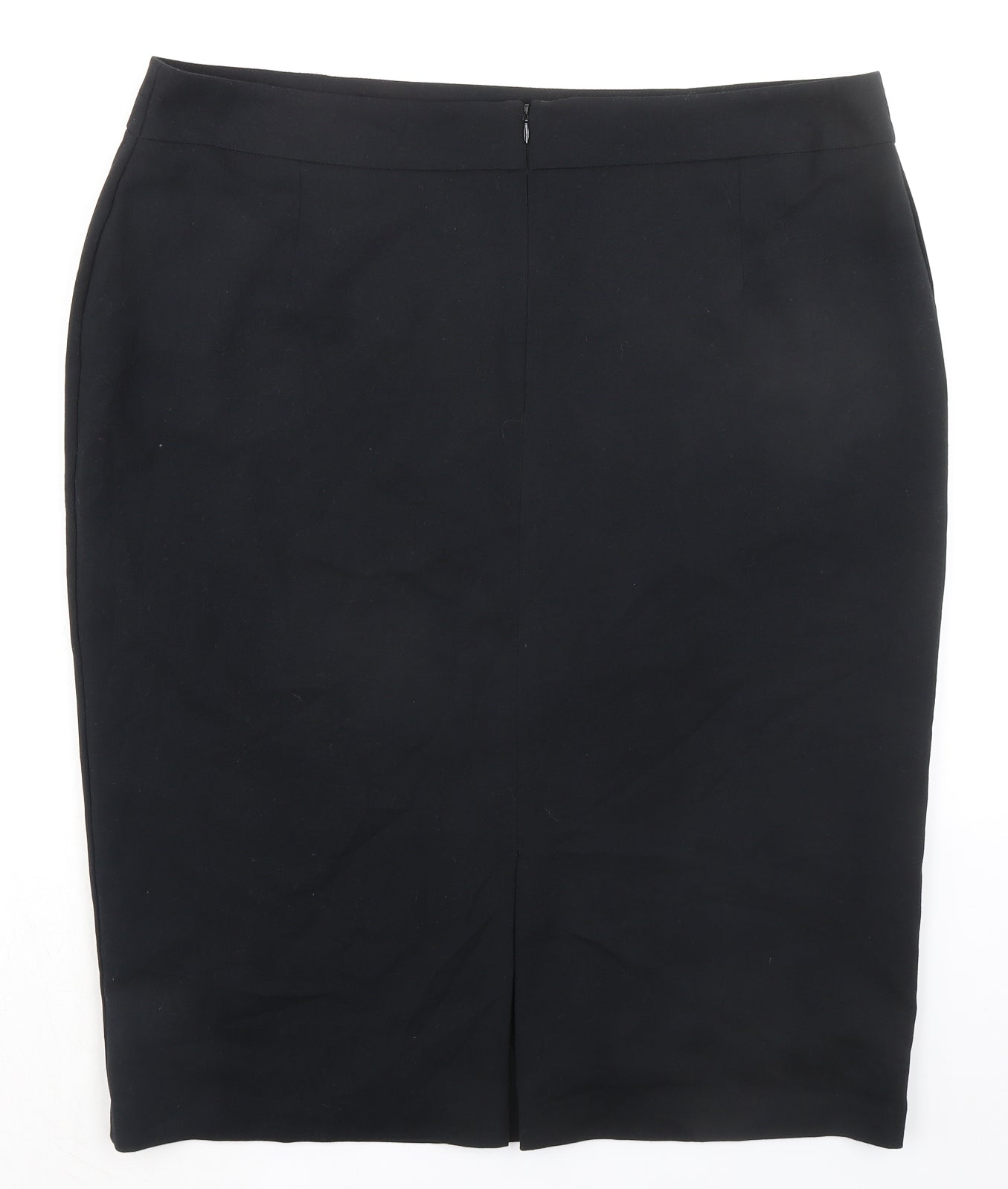 Marks and Spencer Womens Black Polyester Straight & Pencil Skirt Size 20 Zip