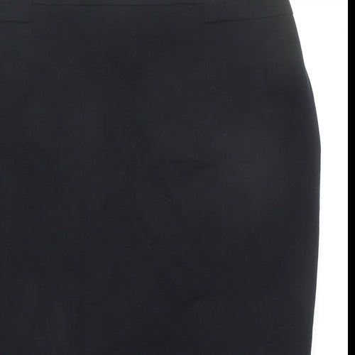 Marks and Spencer Womens Black Polyester Straight & Pencil Skirt Size 20 Zip