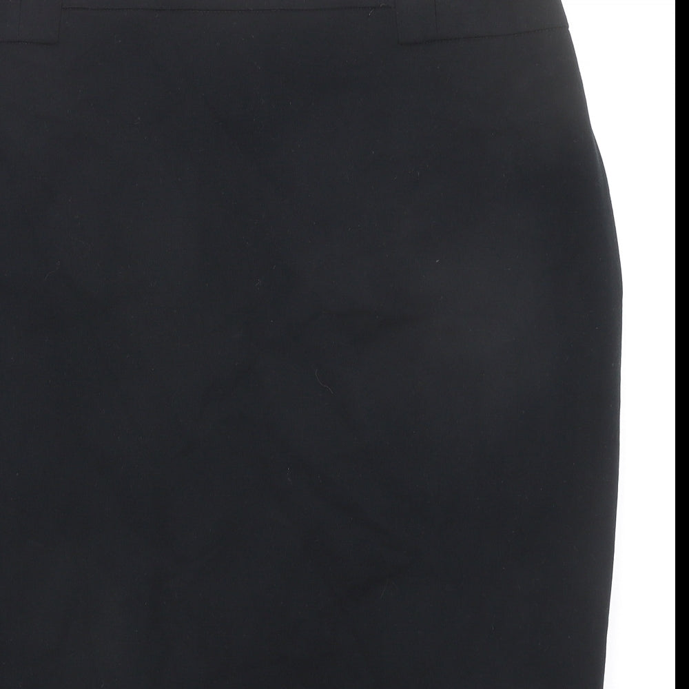 Marks and Spencer Womens Black Polyester Straight & Pencil Skirt Size 20 Zip