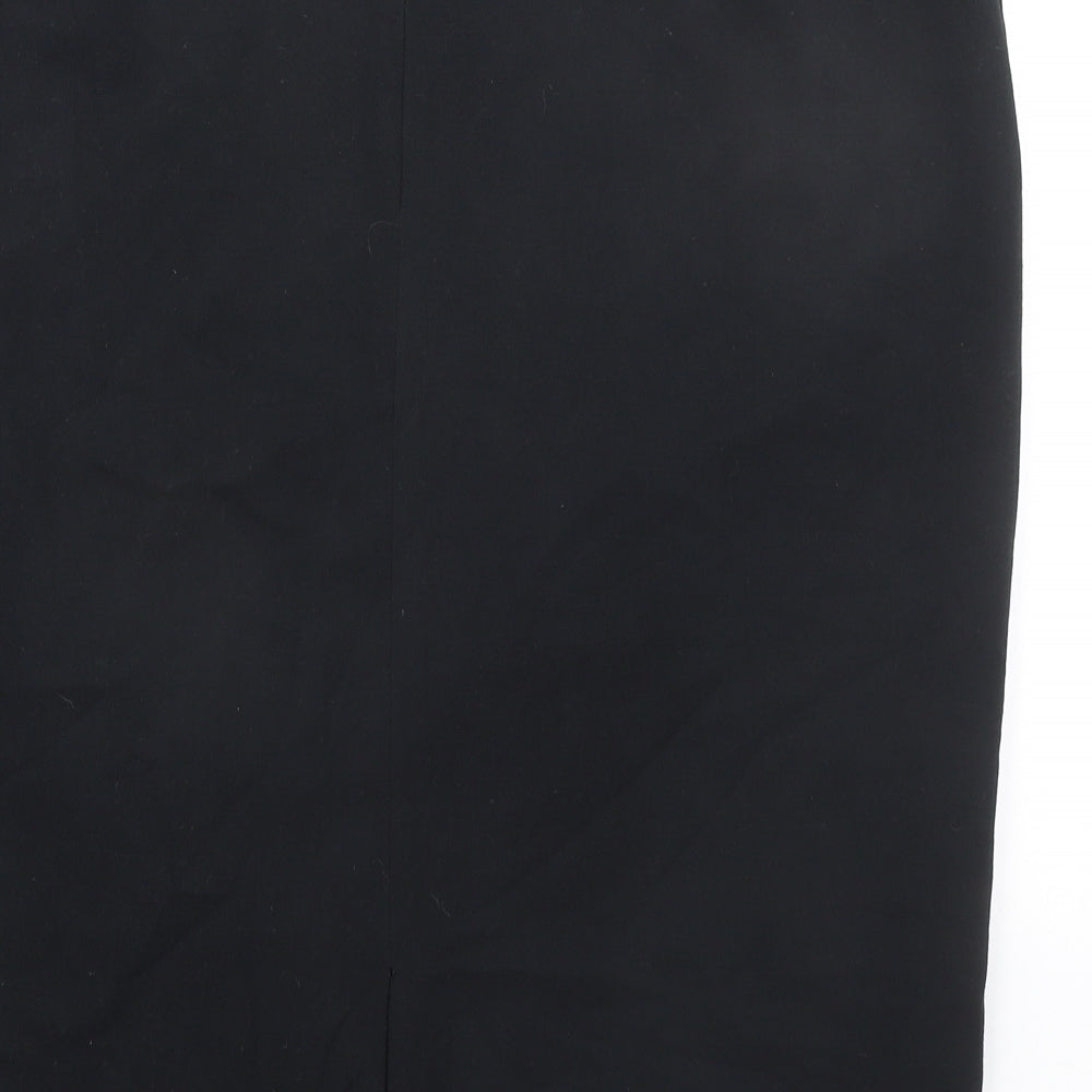 Marks and Spencer Womens Black Polyester Straight & Pencil Skirt Size 20 Zip