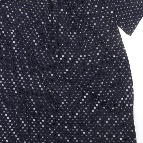 H&M Womens Blue Geometric Polyester A-Line Size XS Round Neck Pullover