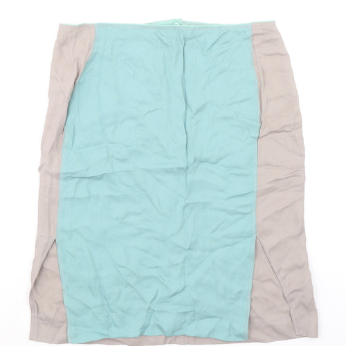 House of Dagmar Womens Beige Viscose A-Line Skirt Size 10 Zip