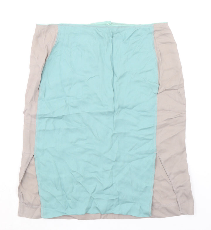 House of Dagmar Womens Beige Viscose A-Line Skirt Size 10 Zip