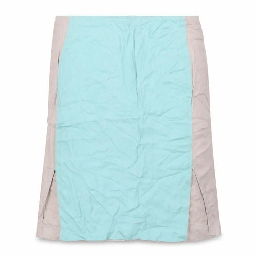 House of Dagmar Womens Beige Viscose A-Line Skirt Size 10 Zip