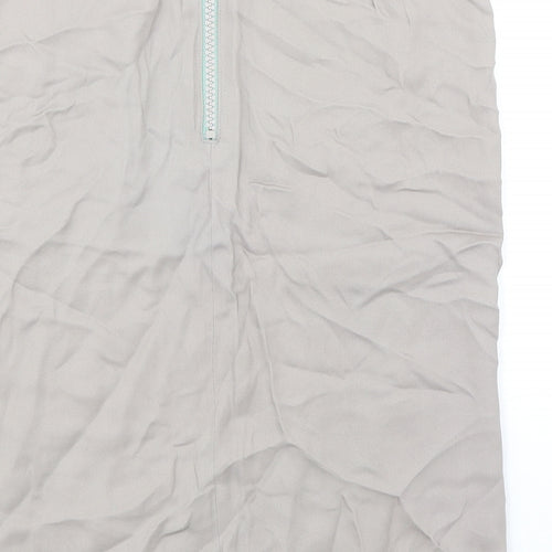 House of Dagmar Womens Beige Viscose A-Line Skirt Size 10 Zip