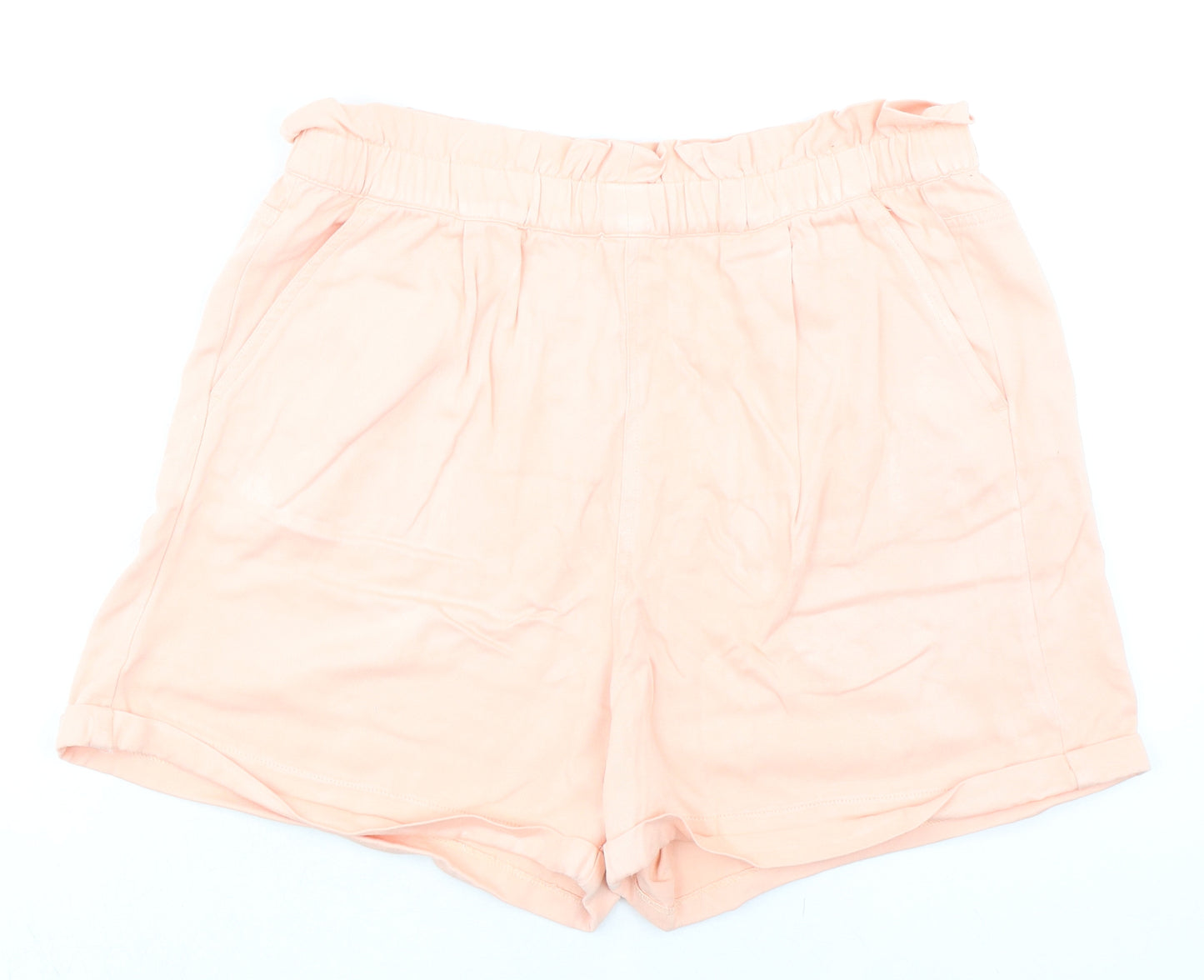 Dorothy Perkins Womens Pink Viscose Basic Shorts Size 14 Regular Pull On