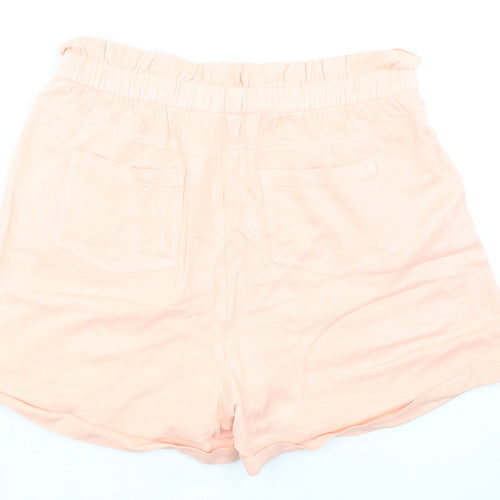 Dorothy Perkins Womens Pink Viscose Basic Shorts Size 14 Regular Pull On