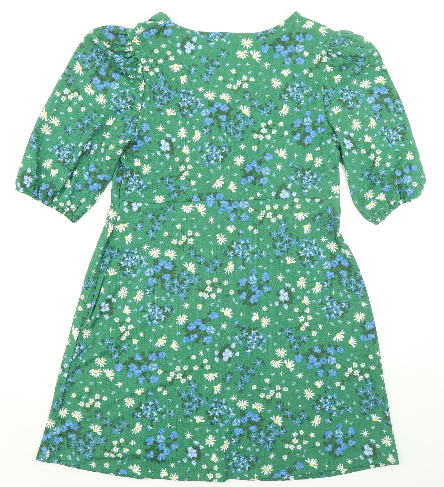 Dorothy Perkins Womens Green Floral Polyester A-Line Size 16 Round Neck Pullover
