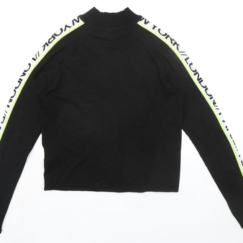 Divided by H&M Womens Black Acrylic Basic Blouse Size S Mock Neck