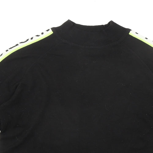 Divided by H&M Womens Black Acrylic Basic Blouse Size S Mock Neck