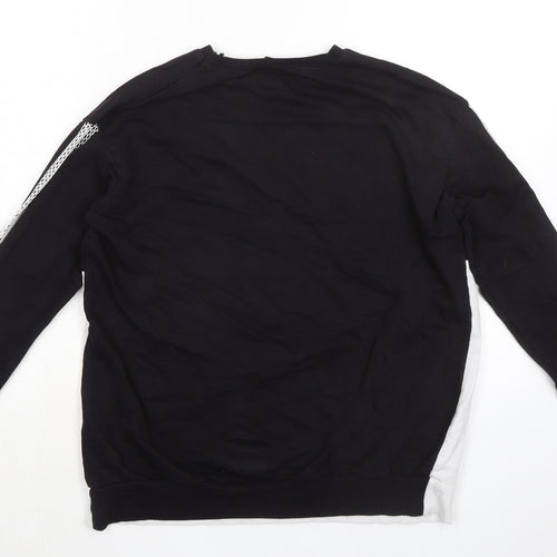 Select Womens Black Colourblock Cotton Pullover Sweatshirt Size S Pullover