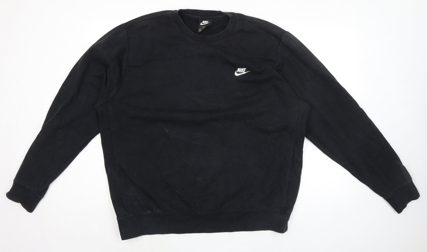 Nike Mens Black Cotton Pullover Sweatshirt Size XL