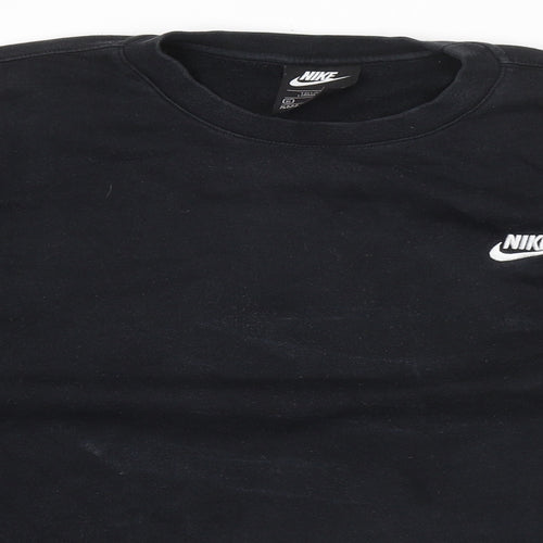 Nike Mens Black Cotton Pullover Sweatshirt Size XL