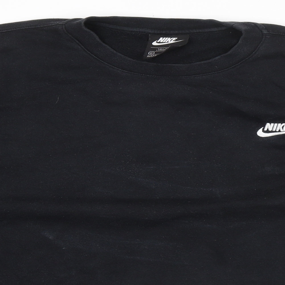 Nike Mens Black Cotton Pullover Sweatshirt Size XL