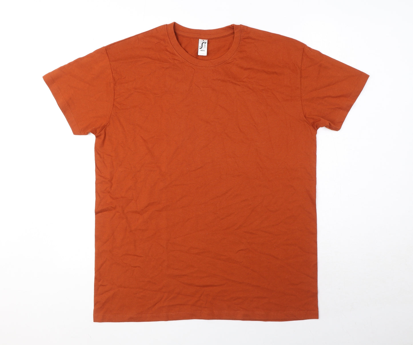 SOL'S Mens Orange Cotton T-Shirt Size M Round Neck