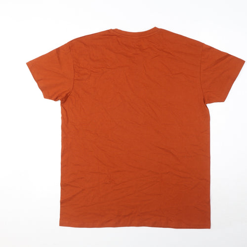 SOL'S Mens Orange Cotton T-Shirt Size M Round Neck