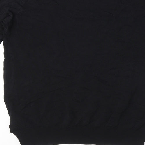 Zara Womens Black Round Neck Viscose Pullover Jumper Size L